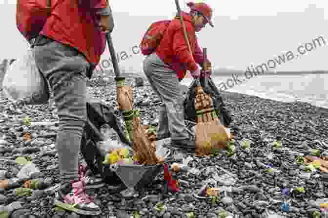 A Group Of Volunteers Cleaning Up A Beach Polluted By Plastic Waste. One Atmosphere: Monkey Dolphin Scubahero