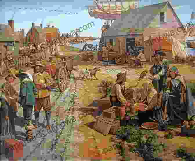 A Painting Of The Jamestown Settlement In The Early 17th Century. The First American Slaves : The History And Abolition Of Slavery Civil Rights For Children Children S History